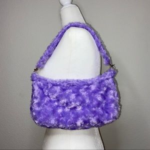 Fuzzy Lavender baguette bag💜